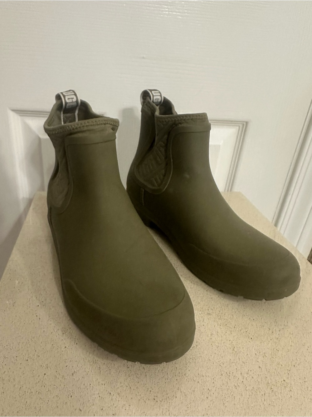 UGG Olive Green Waterproof Chelsea Rain Boots